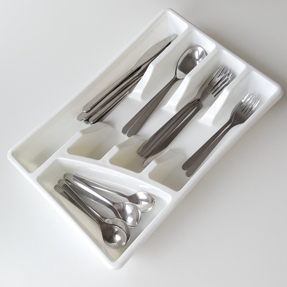 Flatware tray, white